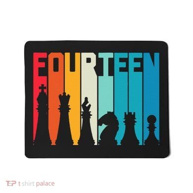 14th Birthday Gift Chess Player Retro Board Game Fan Mousepad