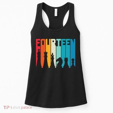 14th Birthday Gift Chess Player Retro Board Game Fan Women's Tank Top