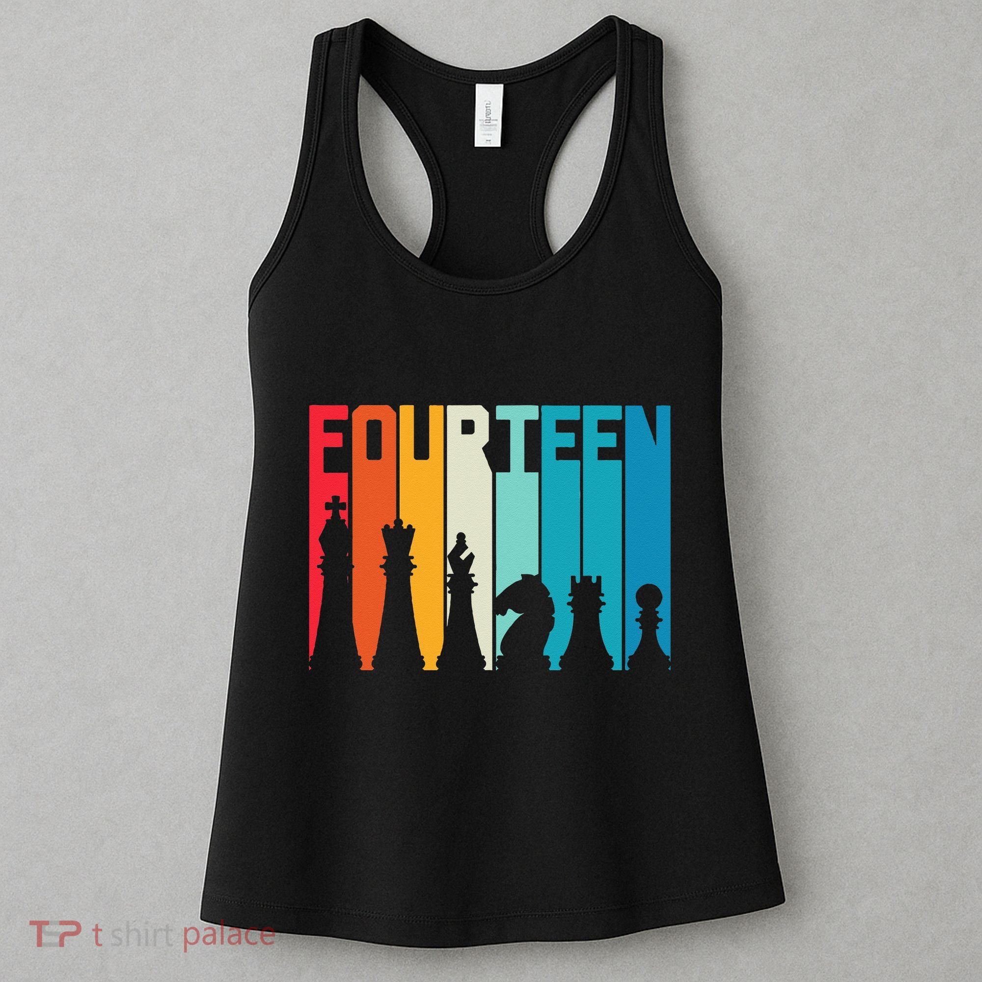 14th Birthday Gift Chess Player Retro Board Game Fan Women's Tank Top