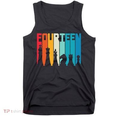 14th Birthday Gift Chess Player Retro Board Game Fan Tank Top