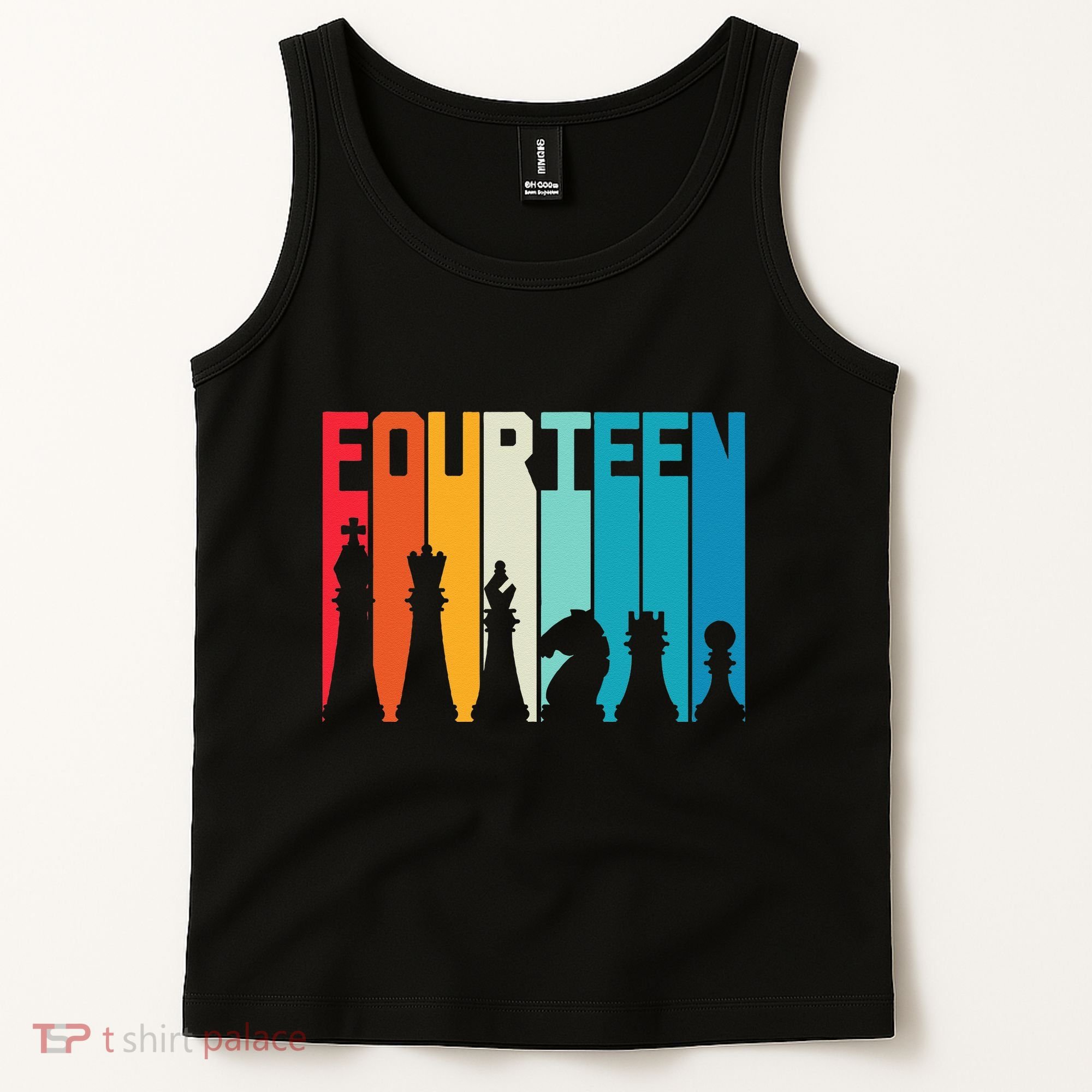 14th Birthday Gift Chess Player Retro Board Game Fan Tank Top
