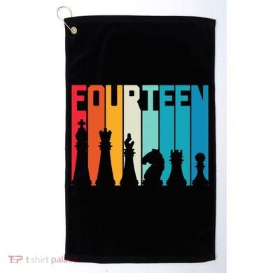 14th Birthday Gift Chess Player Retro Board Game Fan Golf Towel
