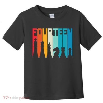 14th Birthday Gift Chess Player Retro Board Game Fan Toddler T-Shirt