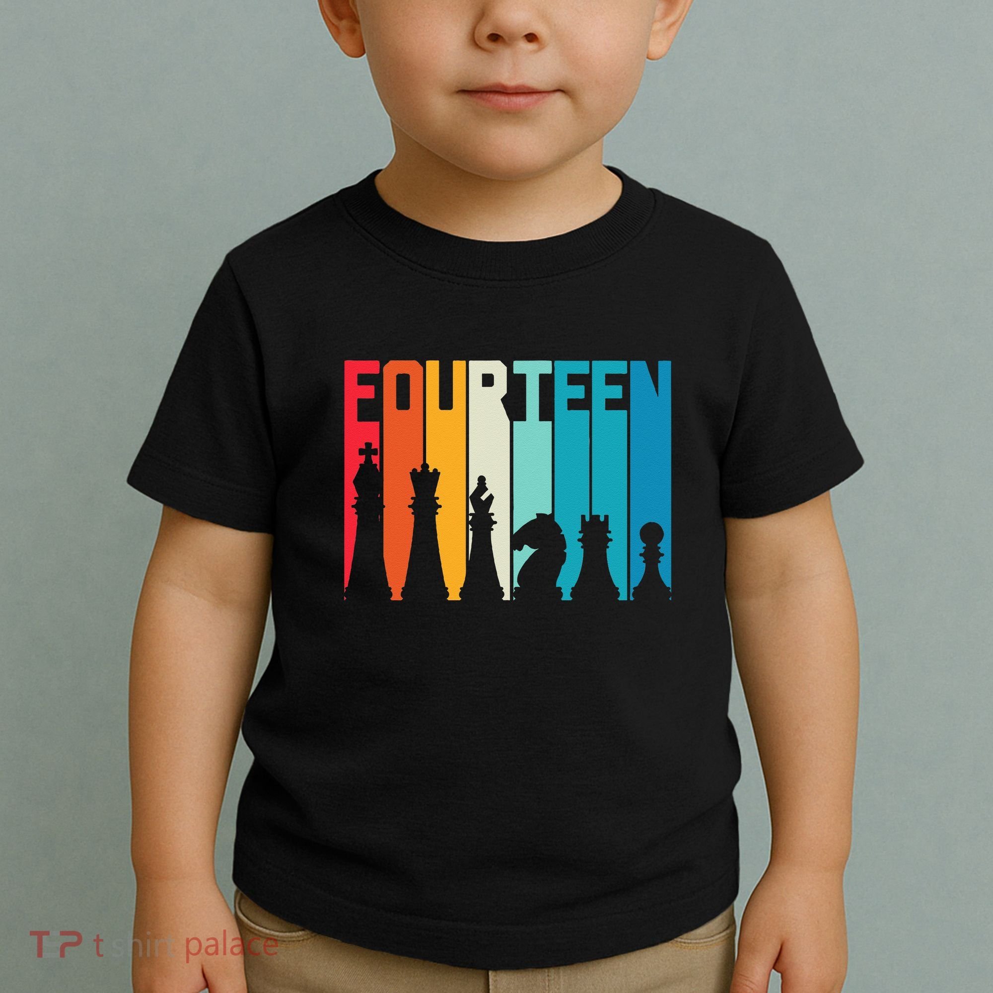 14th Birthday Gift Chess Player Retro Board Game Fan Toddler T-Shirt