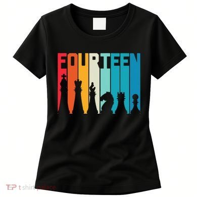 14th Birthday Gift Chess Player Retro Board Game Fan Women's T-Shirt