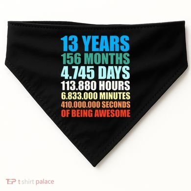 13th Birthday Gift Boy 13 Years Being Awesome USA-Made Doggie Bandana