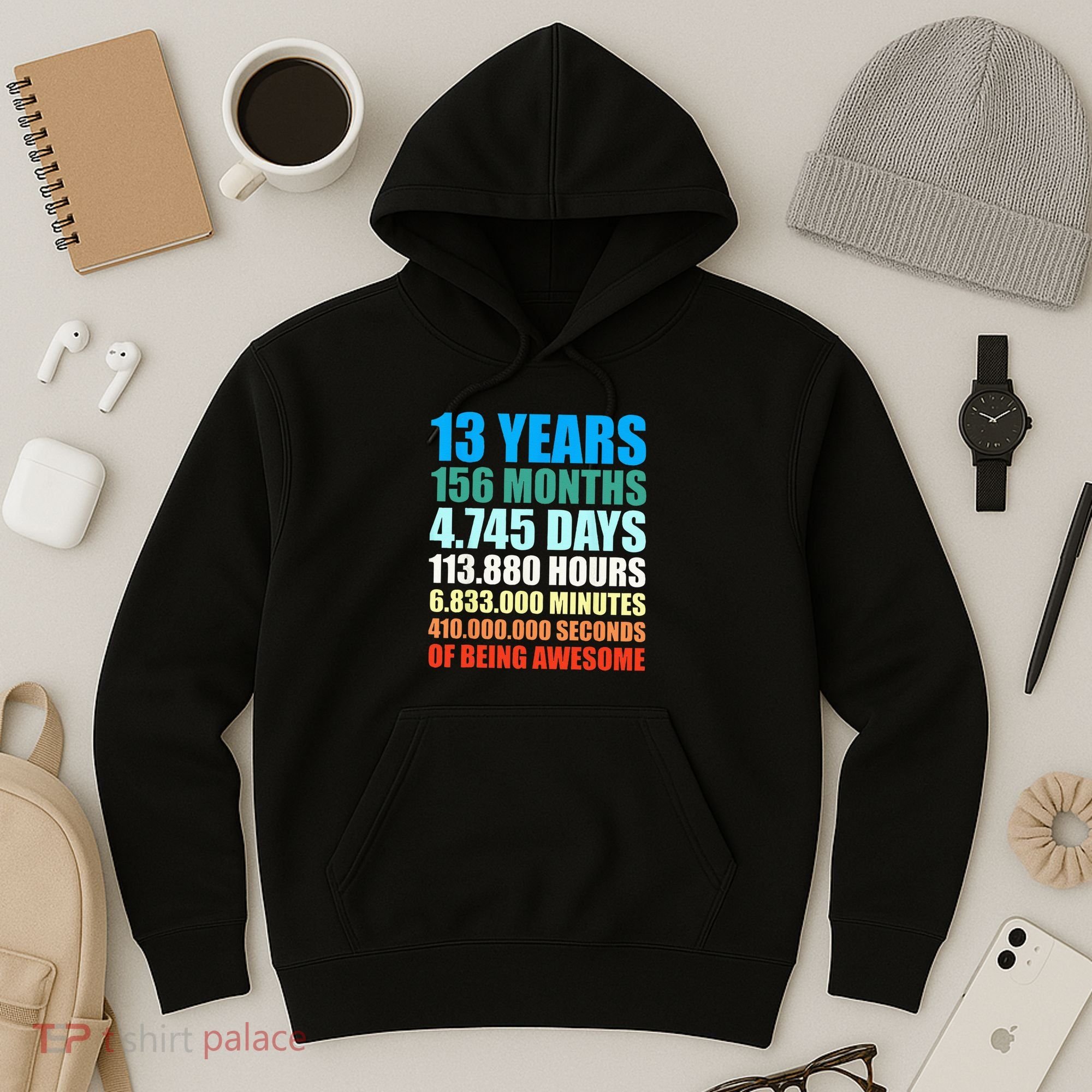13th Birthday Gift Boy 13 Years Being Awesome Hoodie