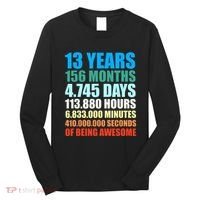 13th Birthday Gift Boy 13 Years Being Awesome Long Sleeve Shirt thumb 0
