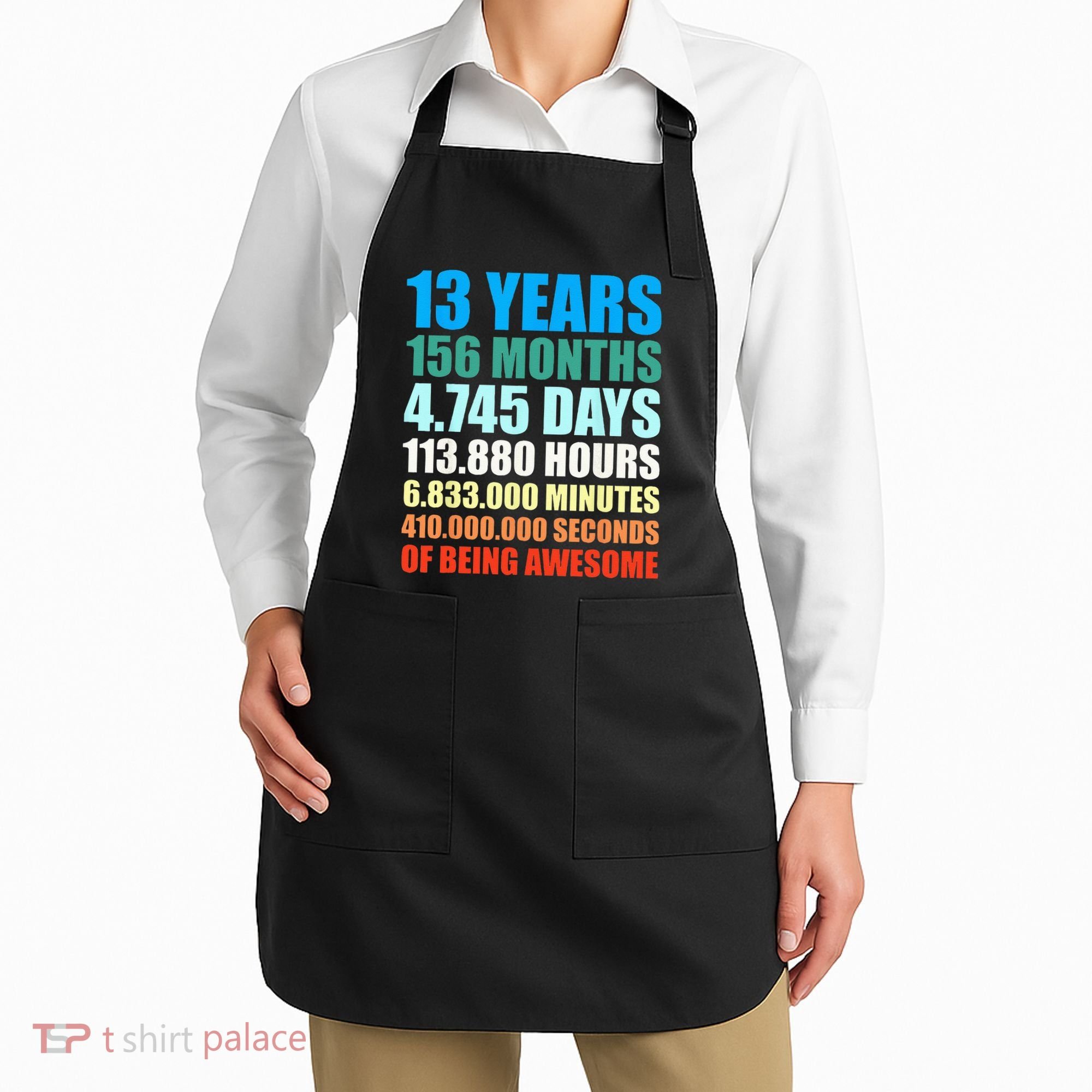 13th Birthday Gift Boy 13 Years Being Awesome Apron