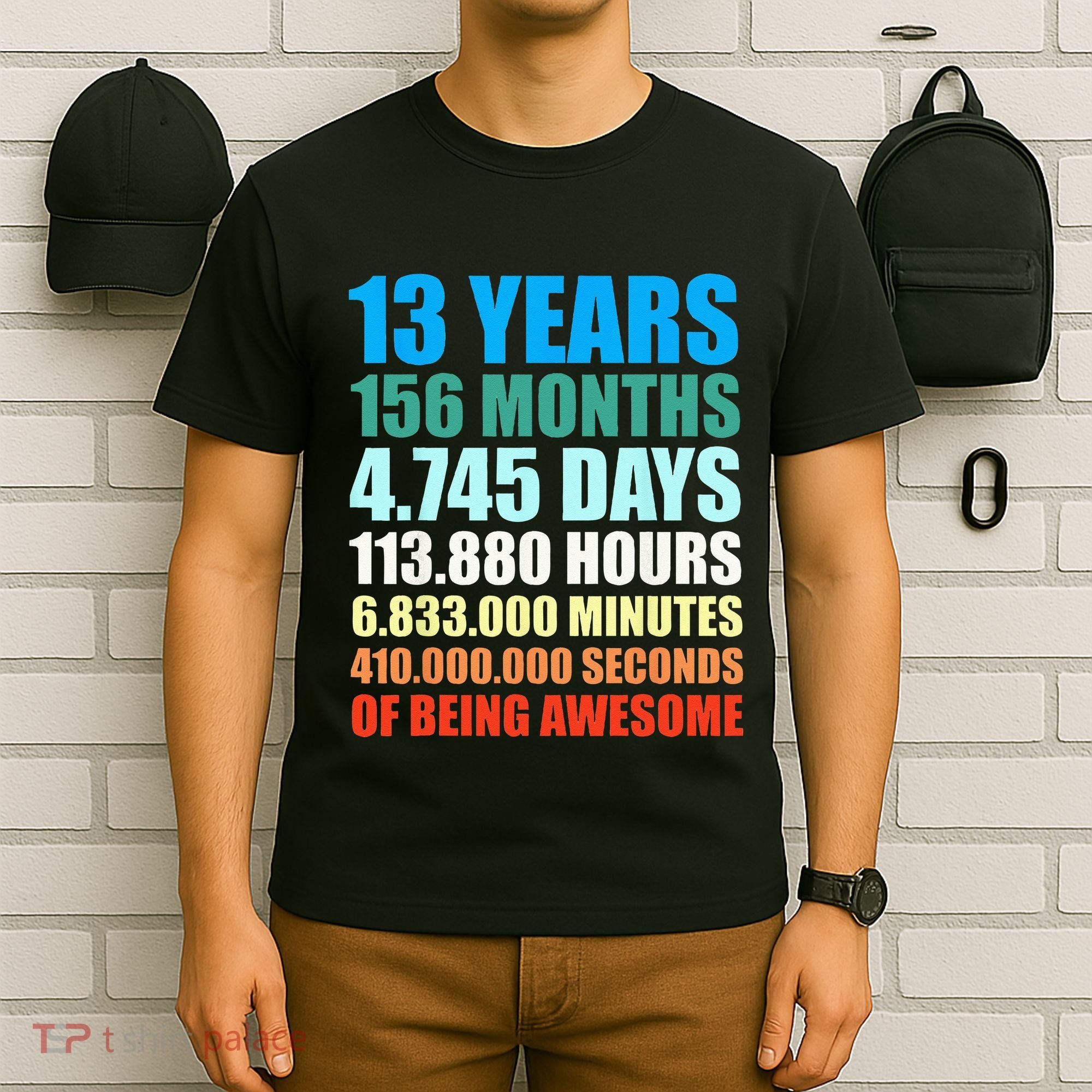 13th Birthday Gift Boy 13 Years Being Awesome T-Shirt