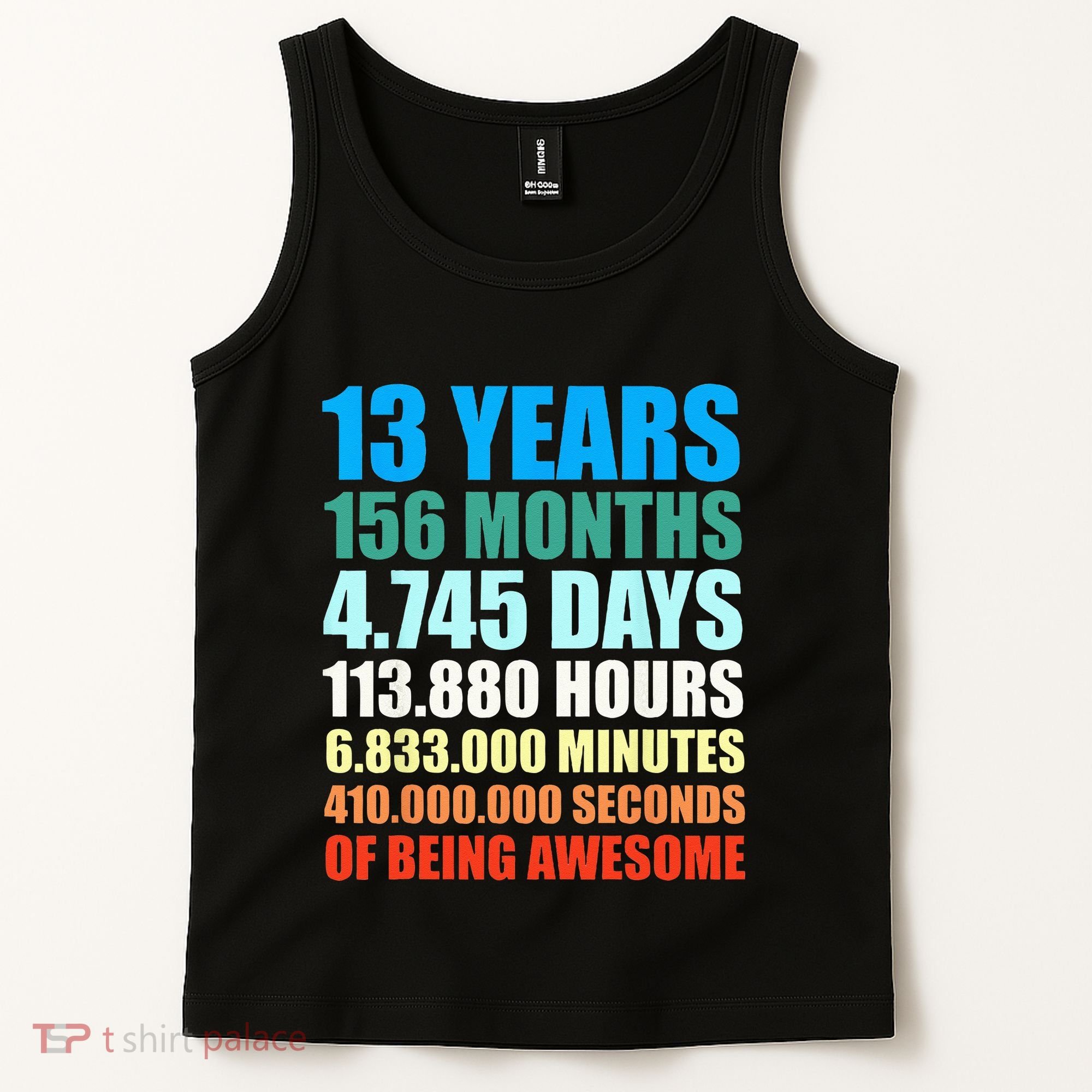 13th Birthday Gift Boy 13 Years Being Awesome Tank Top