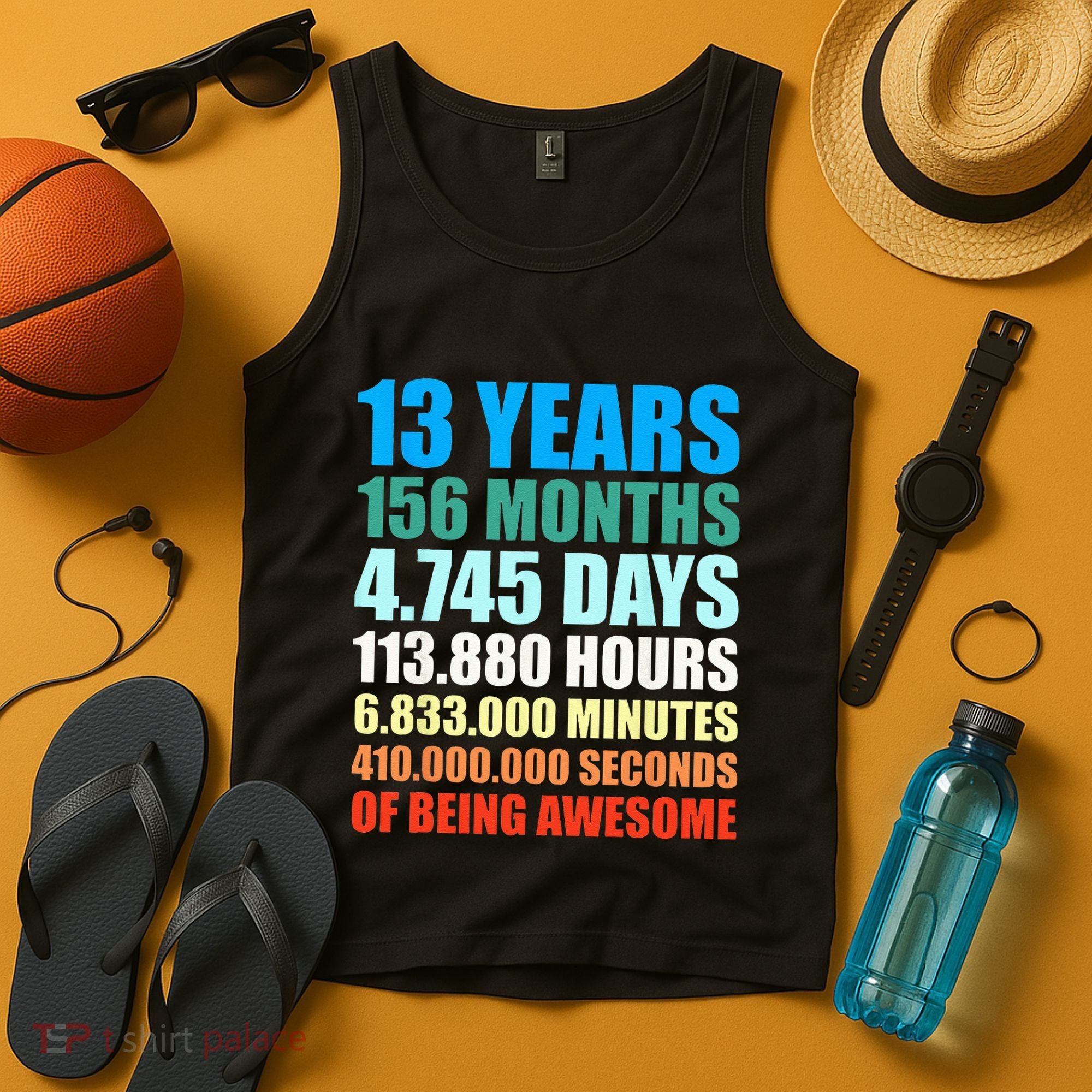 13th Birthday Gift Boy 13 Years Being Awesome Tank Top