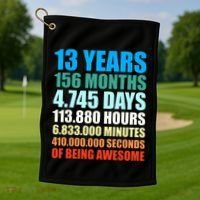13th Birthday Gift Boy 13 Years Being Awesome Golf Towel thumb 1