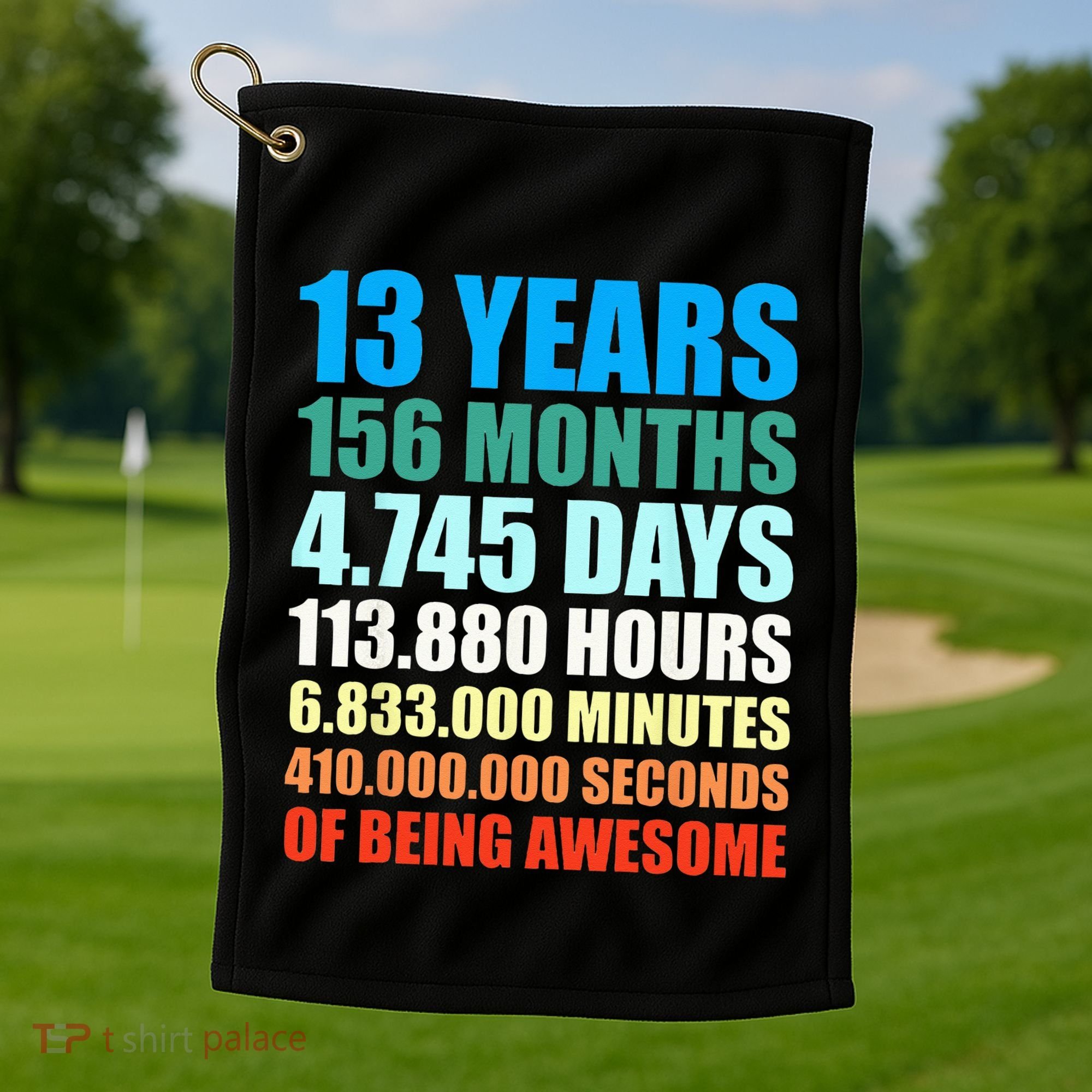 13th Birthday Gift Boy 13 Years Being Awesome Golf Towel