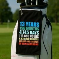 13th Birthday Gift Boy 13 Years Being Awesome Golf Towel thumb 2