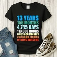 13th Birthday Gift Boy 13 Years Being Awesome Women's T-Shirt thumb 3