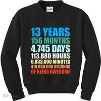 13th Birthday Gift Boy 13 Years Being Awesome Kids Sweatshirt thumb 0