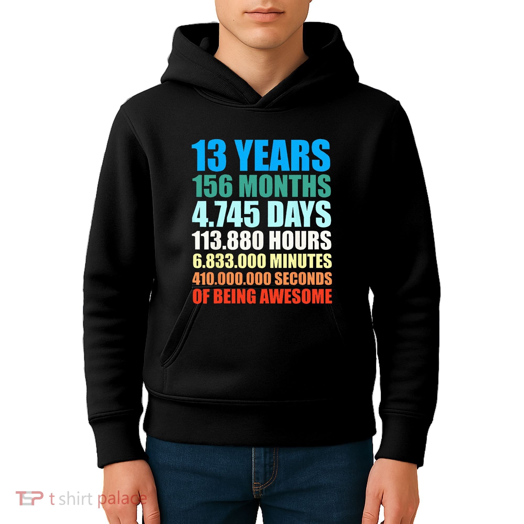 13th Birthday Gift Boy 13 Years Being Awesome Kids Hoodie