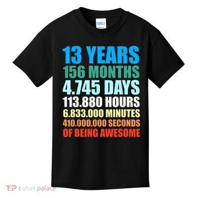 13th Birthday Gift Boy 13 Years Being Awesome Kids T-Shirt