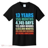 13th Birthday Gift Boy 13 Years Being Awesome Kids T-Shirt thumb 0
