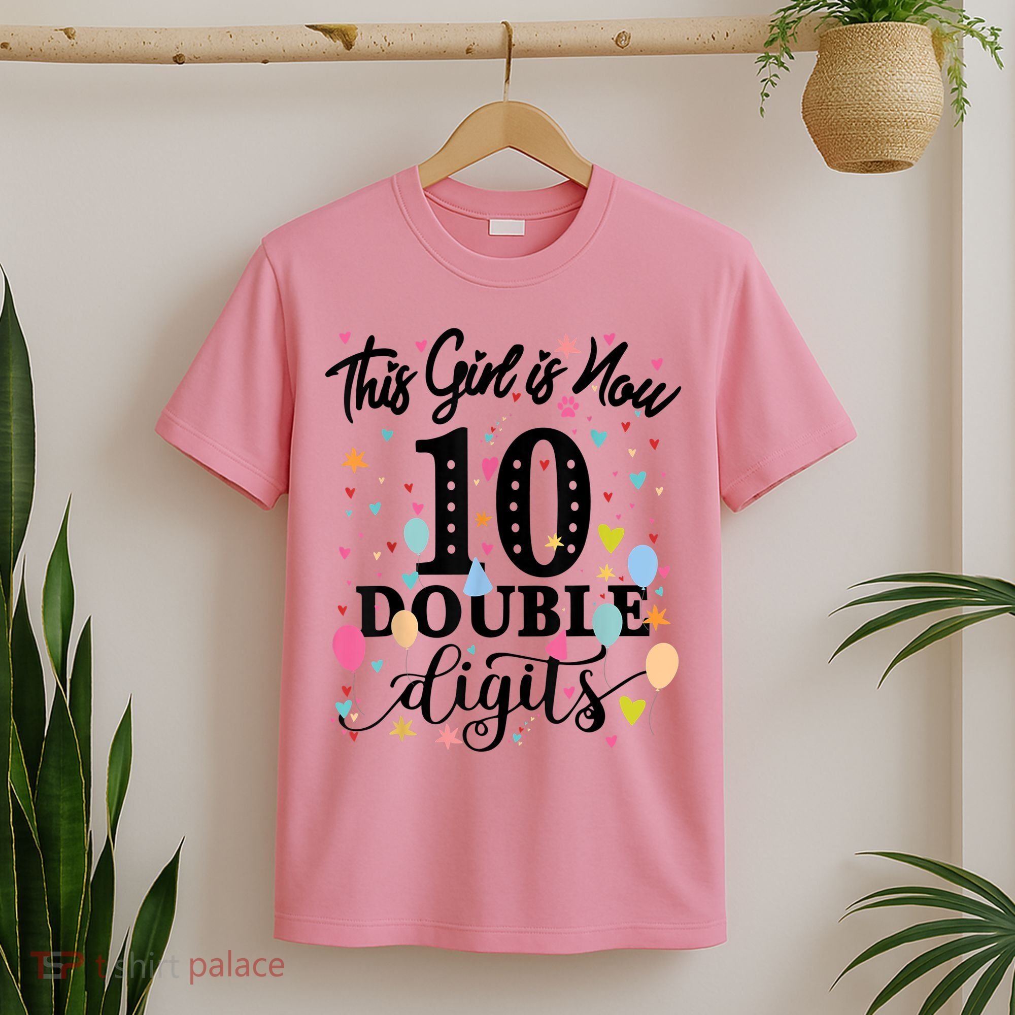 10th Birthday Gifts Shirt This Girl Is Now 10 Double Digits T-Shirt