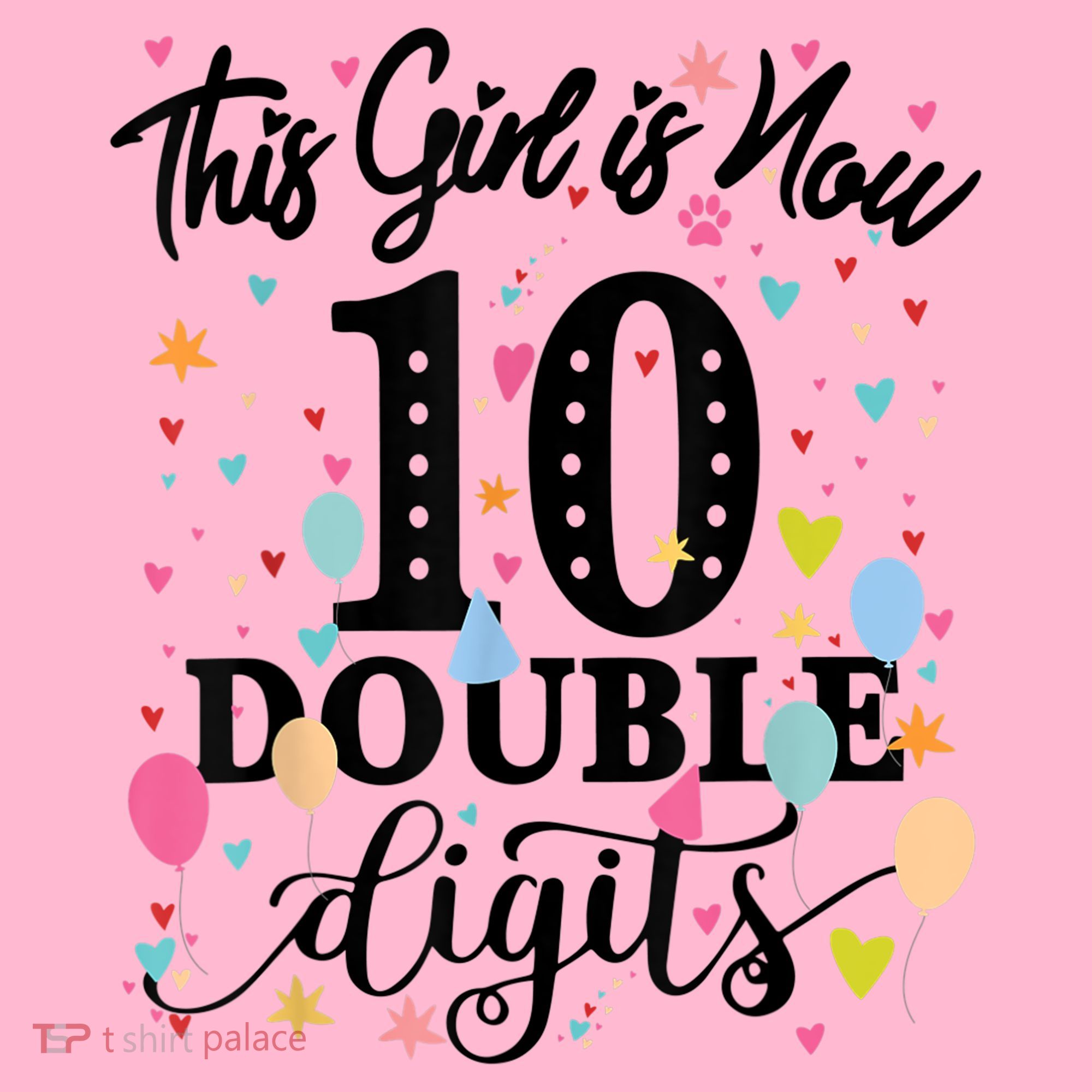 10th Birthday Gifts Shirt This Girl Is Now 10 Double Digits Visor