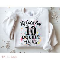 10th Birthday Gifts Shirt This Girl Is Now 10 Double Digits Sweatshirt thumb 2