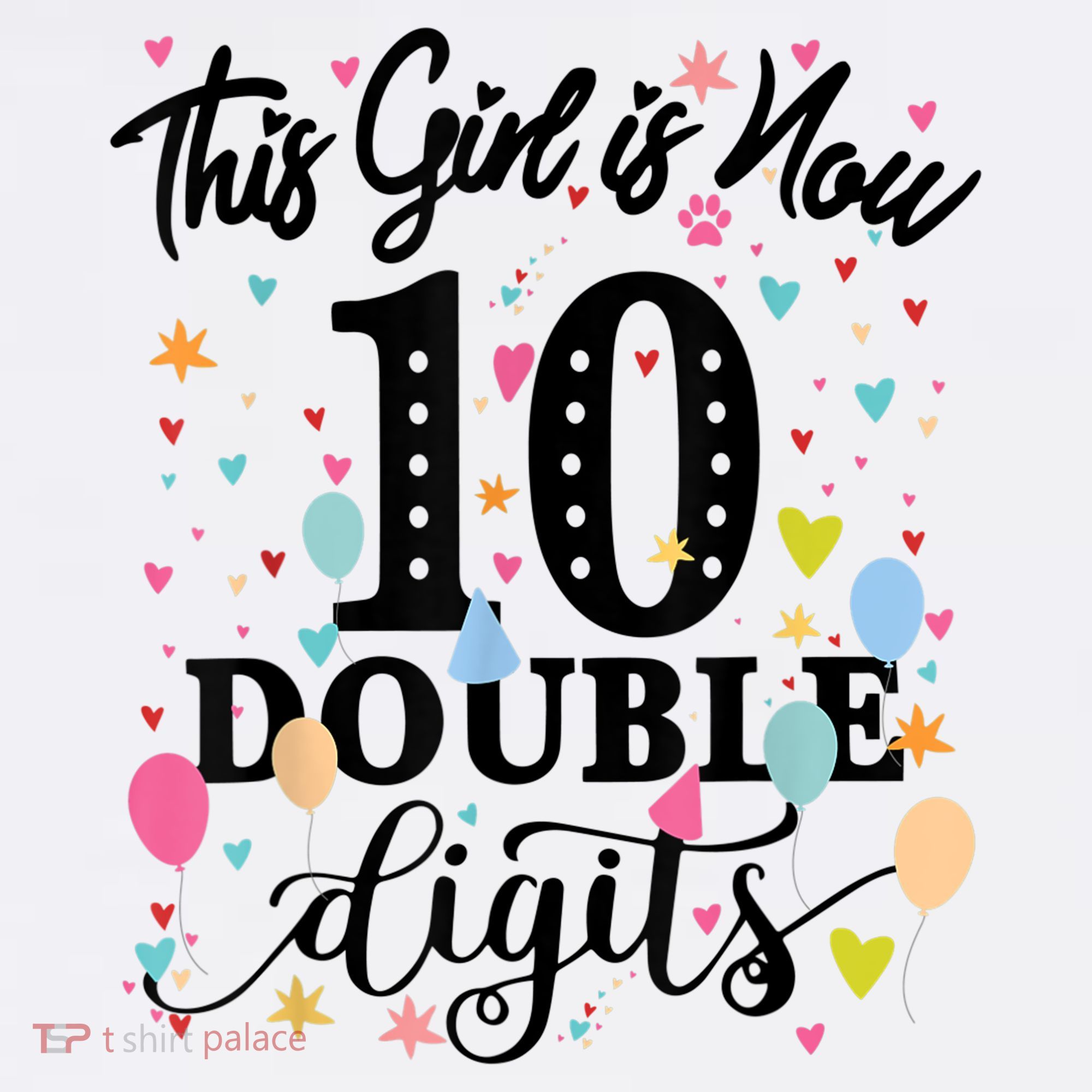 10th Birthday Gifts Shirt This Girl Is Now 10 Double Digits Women's Tank Top
