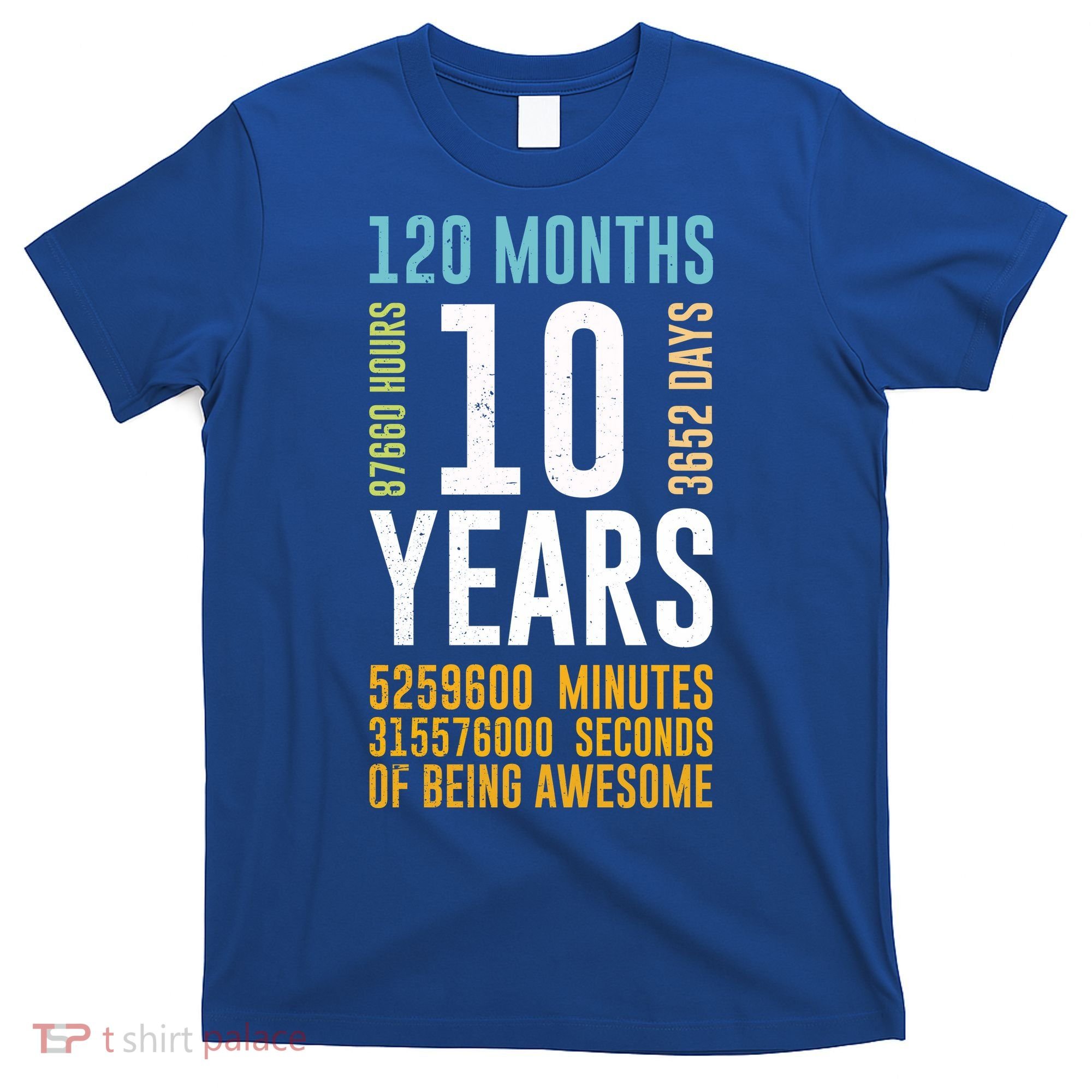 10th Birthday Gift 10 Years Old Vintage Retro 120 Months T-Shirt