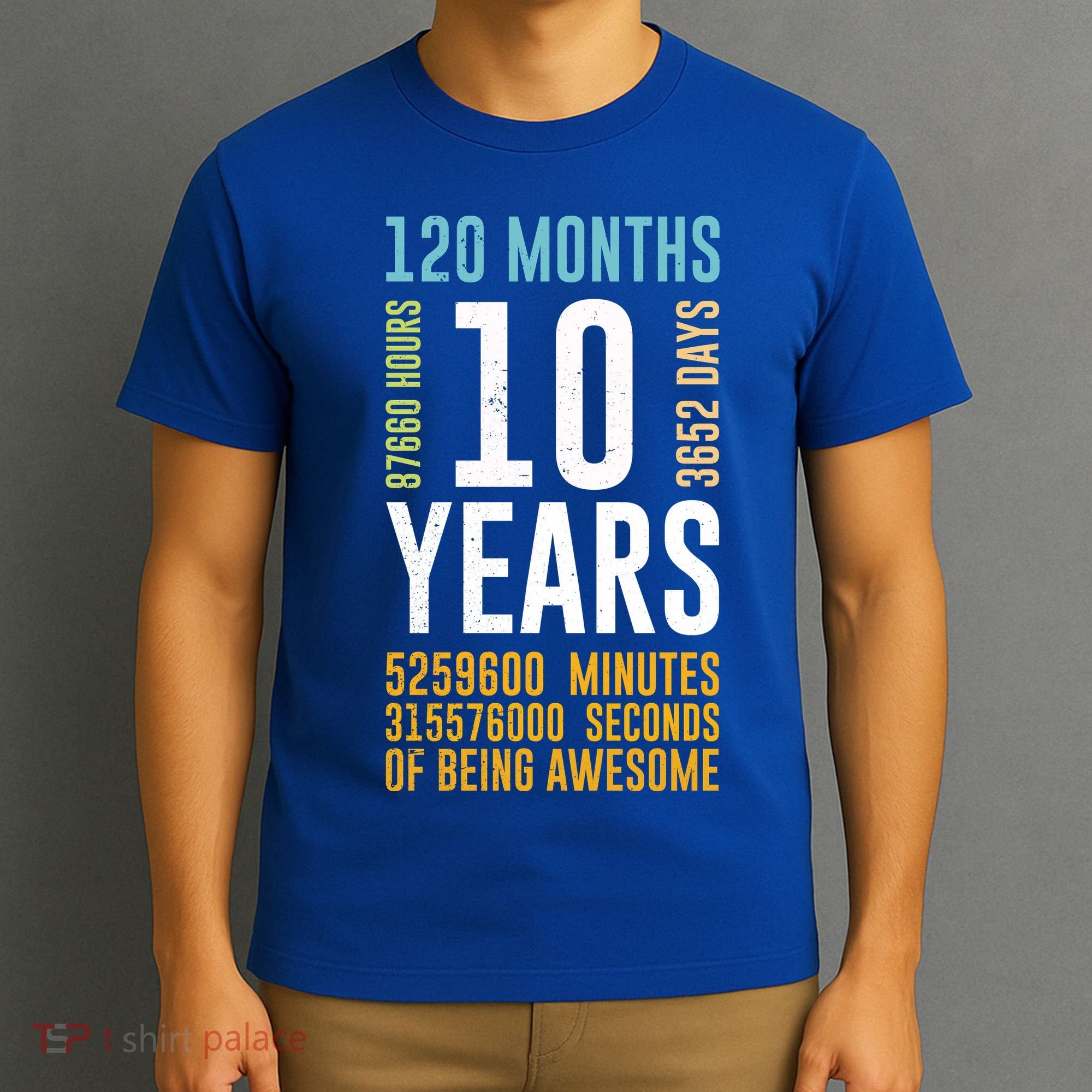 10th Birthday Gift 10 Years Old Vintage Retro 120 Months T-Shirt