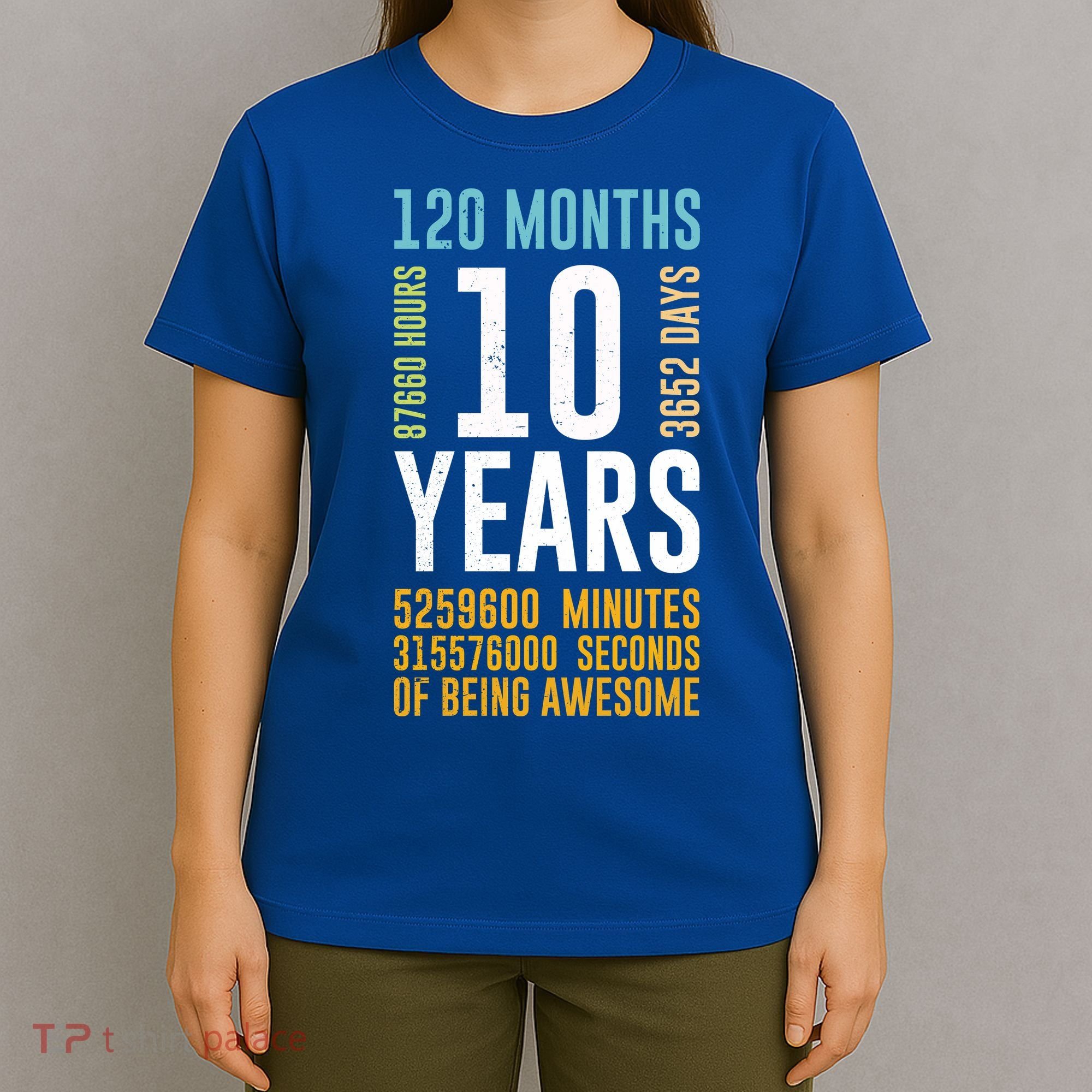 10th Birthday Gift 10 Years Old Vintage Retro 120 Months T-Shirt
