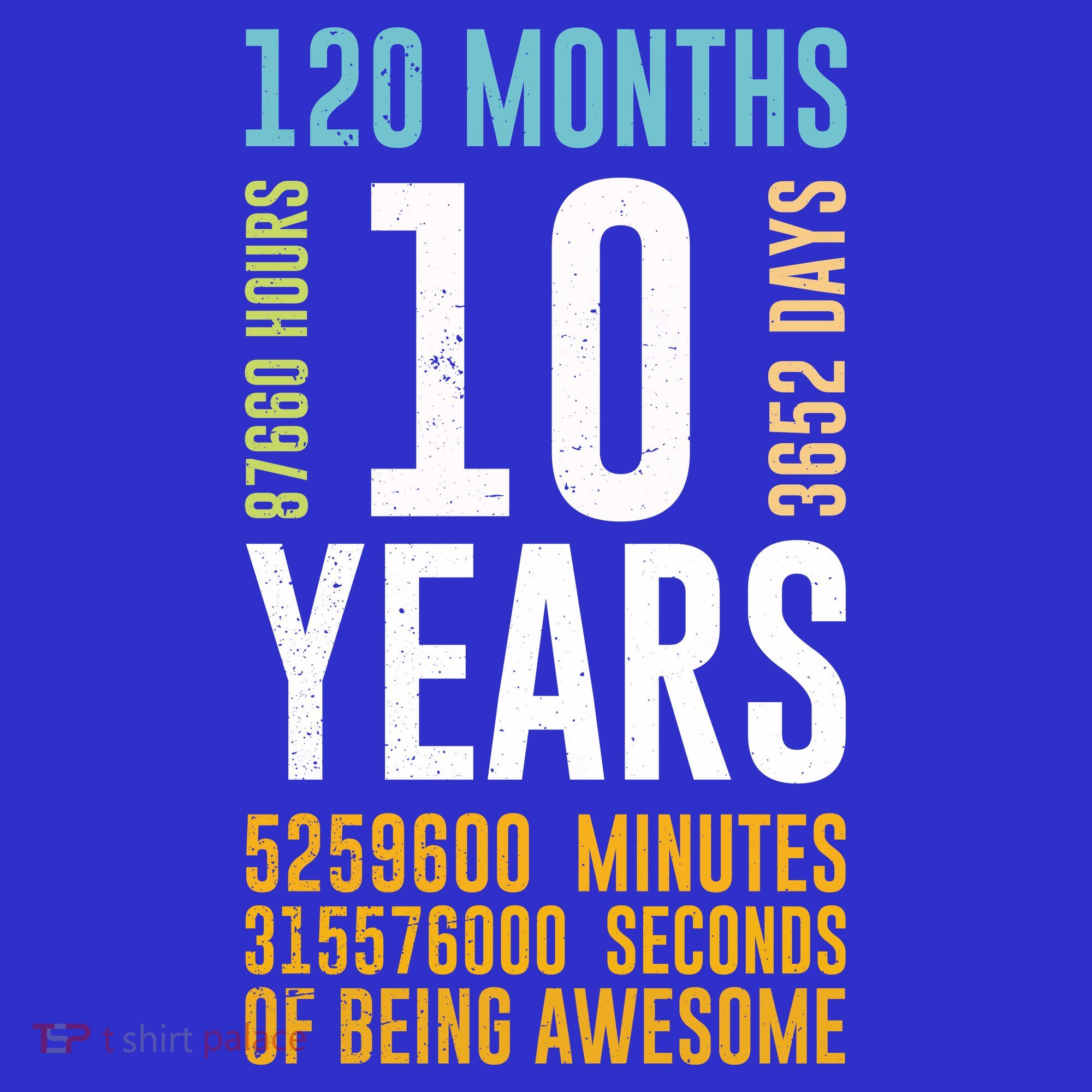 10th Birthday Gift 10 Years Old Vintage Retro 120 Months T-Shirt