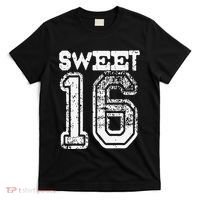 16th Birthday Gift Sweet Sixteen 16 Cracked Grunge T-Shirt thumb 0
