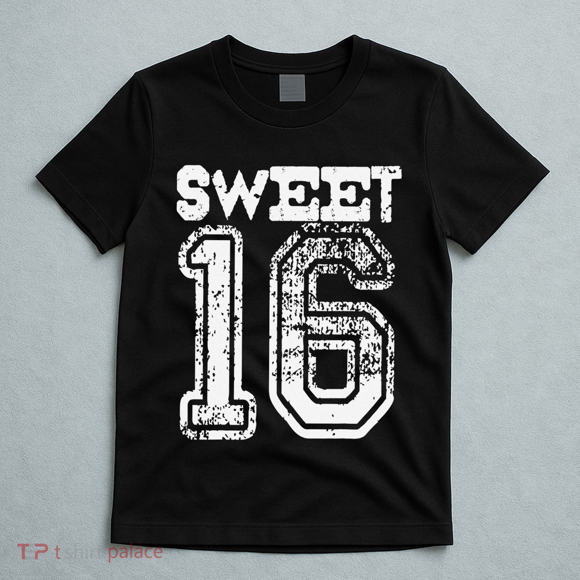 16th Birthday Gift Sweet Sixteen 16 Cracked Grunge T-Shirt