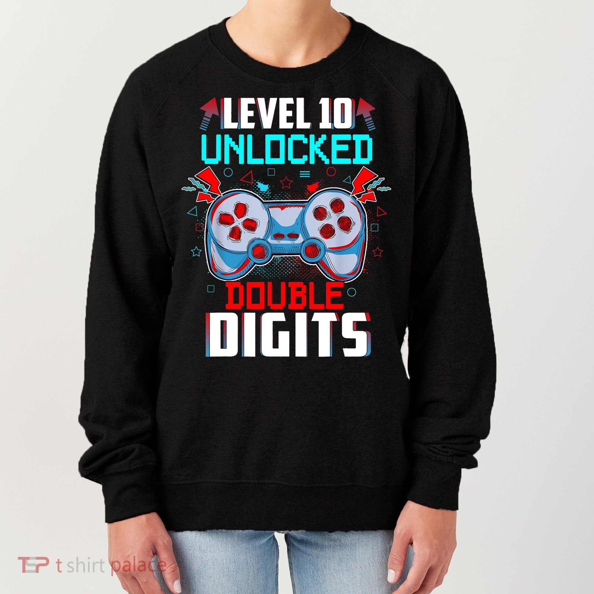 10th Birthday Gift For Boys Double Digits 10 Year Old Gifts Gamer Gift Women's Sweatshirt
