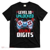 10th Birthday Gift For Boys Double Digits 10 Year Old Gifts Gamer Gift T-Shirt thumb 0