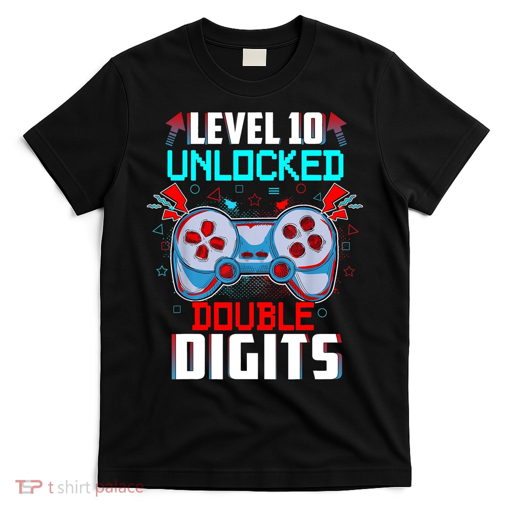 10th Birthday Gift For Boys Double Digits 10 Year Old Gifts Gamer Gift T-Shirt