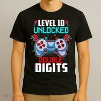 10th Birthday Gift For Boys Double Digits 10 Year Old Gifts Gamer Gift T-Shirt thumb 3
