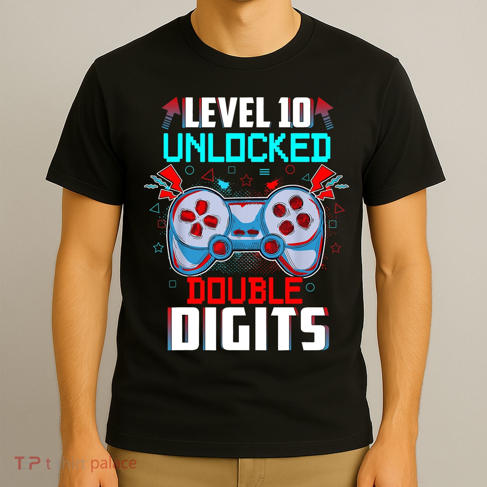 10th Birthday Gift For Boys Double Digits 10 Year Old Gifts Gamer Gift T-Shirt
