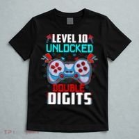 10th Birthday Gift For Boys Double Digits 10 Year Old Gifts Gamer Gift T-Shirt thumb 5