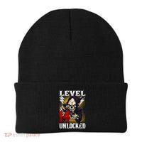 14th Birthday Gamer Skeleton Level 14 Unlocked Gaming Gift Beanie thumb 0