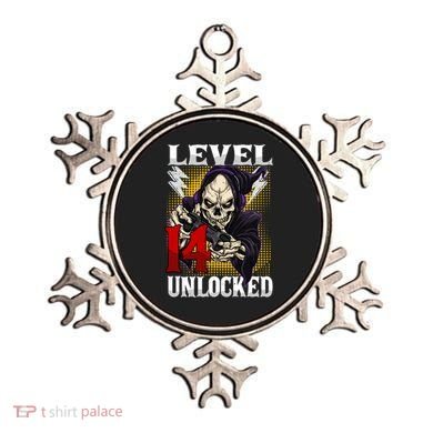 14th Birthday Gamer Skeleton Level 14 Unlocked Gaming Gift Ornament