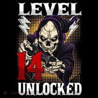 14th Birthday Gamer Skeleton Level 14 Unlocked Gaming Gift Ornament thumb 1