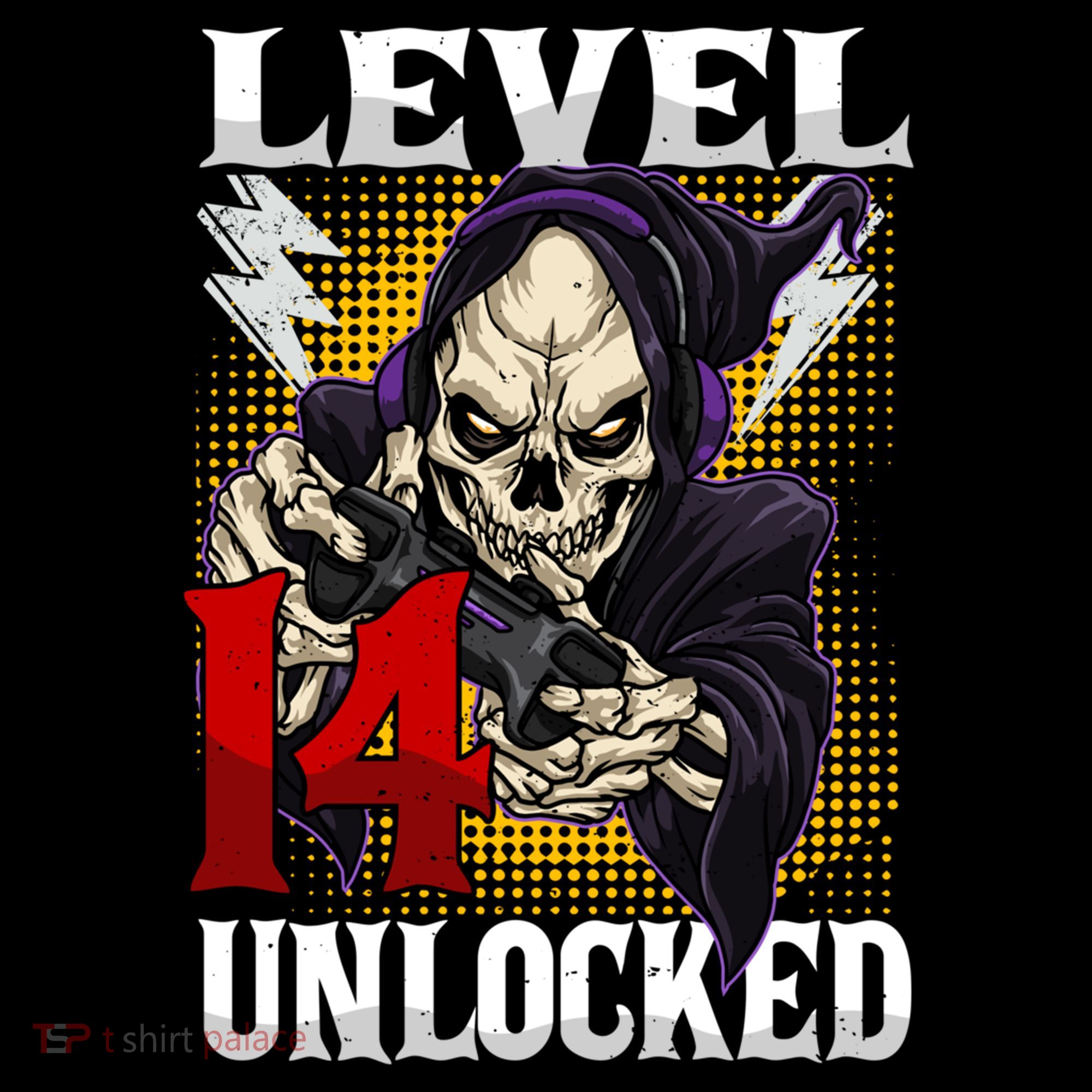 14th Birthday Gamer Skeleton Level 14 Unlocked Gaming Gift Ornament