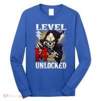 14th Birthday Gamer Skeleton Level 14 Unlocked Gaming Gift Long Sleeve Shirt thumb 0