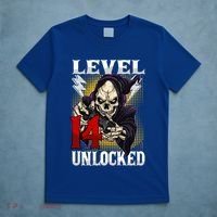14th Birthday Gamer Skeleton Level 14 Unlocked Gaming Gift T-Shirt thumb 5