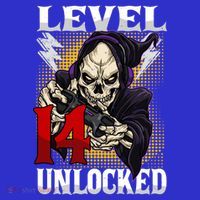 14th Birthday Gamer Skeleton Level 14 Unlocked Gaming Gift Baby Bodysuit thumb 2