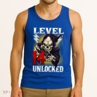 14th Birthday Gamer Skeleton Level 14 Unlocked Gaming Gift Tank Top thumb 3