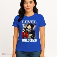 14th Birthday Gamer Skeleton Level 14 Unlocked Gaming Gift Women's T-Shirt thumb 4