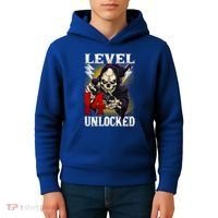 14th Birthday Gamer Skeleton Level 14 Unlocked Gaming Gift Kids Hoodie thumb 4